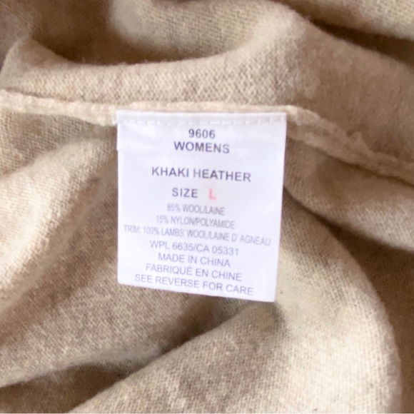 Woolrich Wool Blend Knit Off White Khaki Heather Sweater | L - Picture 6 of 8